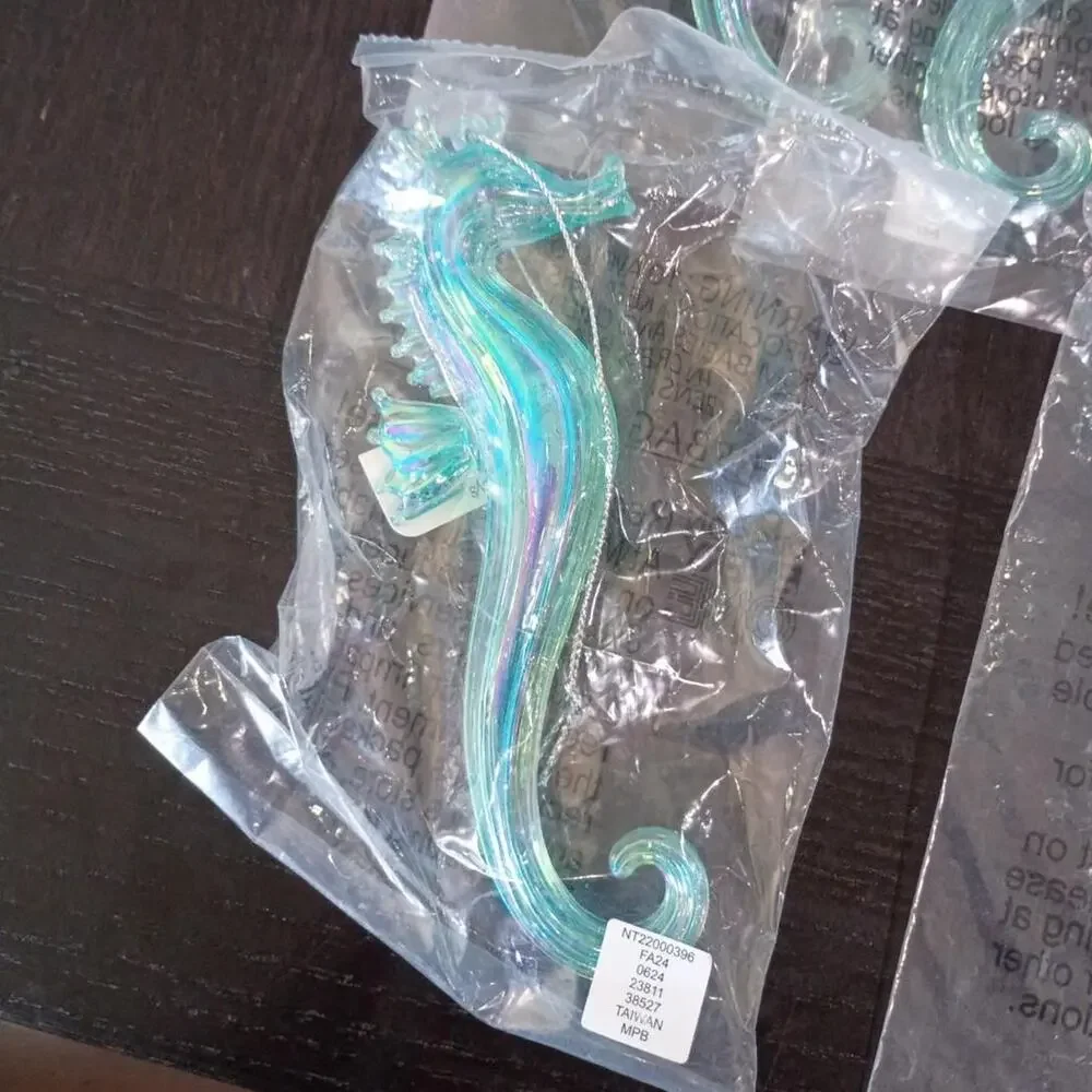 Seahorse Ornament Decorations in Blue - Set of 7 NWT